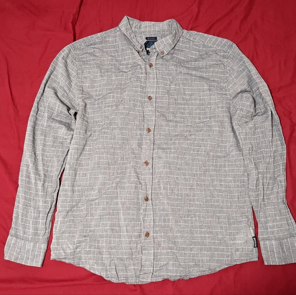 Prana Other - Prana Men's Stripe Long Sleeve Casual Button Down Gray Shirt XL